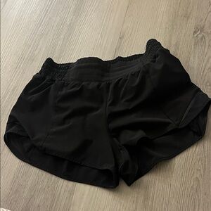 Black Lululemon hottie hot high rise 2.5 shorts